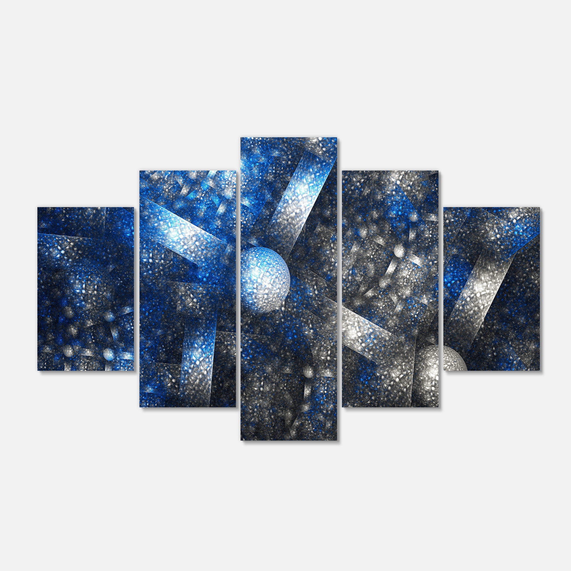 Designart 'Crystal Cell Dark Blue Steel Texture ' Contemporary Wall Art Canvas