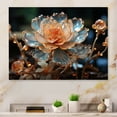thumbnail image 1 of Designart "Crystal Clarity in Peach Blossoms I" Assorted Bouquets Metal Art Print, 1 of 5