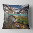 thumbnail image 1 of Designart Crystal Clear Creek in Mountains - Landscape Printed Throw Pillow - 18x18, 1 of 4