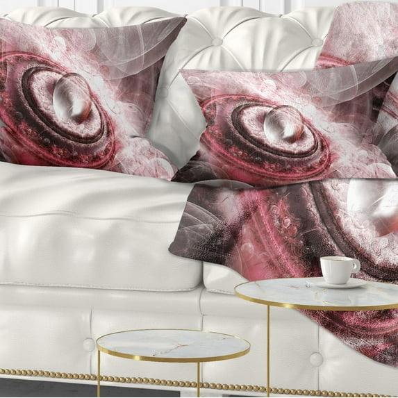 Designart Crystal Rotating Flying Saucer - Floral Throw Pillow - 12x20