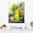 thumbnail image 1 of Designart "Crystal Tonic Waves Refreshing Cocktail" Food & Beverage Canvas Wall Art - Traditional Green Cocktails Entryway Wall Art, 1 of 6