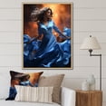 thumbnail image 1 of Designart "Cuban Woman flow Blue" Portrait Floater Framed Wall Decor, 1 of 7