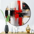 thumbnail image 1 of Designart "Cubic Abstract in Red and Gold I" Cubism Oversized Wall Clock, 1 of 5