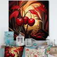 thumbnail image 1 of Designart "Cubic Design of Summer Cherries II" Floral Wall Art - Traditional Red Cherry Hallway Wall Art Decor, 1 of 6