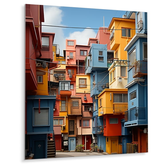 Designart "Cubic Dynamism in the Cityscape III" City Metal Art Print