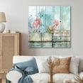 thumbnail image 1 of Designart "Cubic Floral Art in Blue and Pink Abstract" Floral Wall Art - Traditional Blue Abstract Floral Entryway Wall Art, 1 of 6