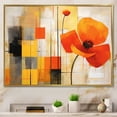thumbnail image 1 of Designart "Cubic Flowers In Bold Orange I" Modern Geometric Floater Framed Canvas Wall Art, 1 of 5