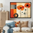 thumbnail image 1 of Designart "Cubic Flowers In Bold Orange II" Modern Geometric Floater Framed Canvas Prints, 1 of 5