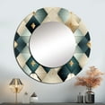 thumbnail image 1 of Designart "Cubic Harmony In Teal And Grey Marble" Geometric Rund Mirror For Wall Decor - Large Teal Round Print Mirror - Round Modern Mirror - Wall Mounted Round Large Mirror - 29" x 29", 1 of 6