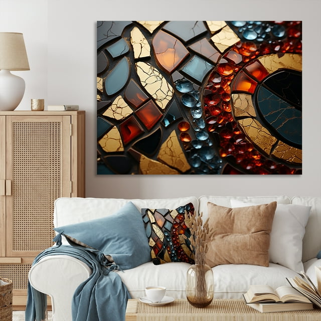 Designart "Cubic Marble Mosaic Tiles VI" Abstract Wall Art Modern
