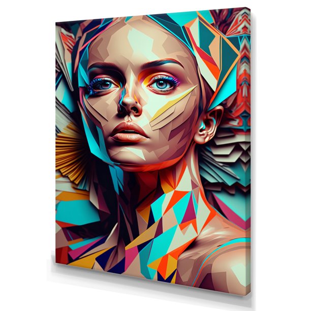 Designart Cubic Woman Portrait I Canvas Wall Art Walmart