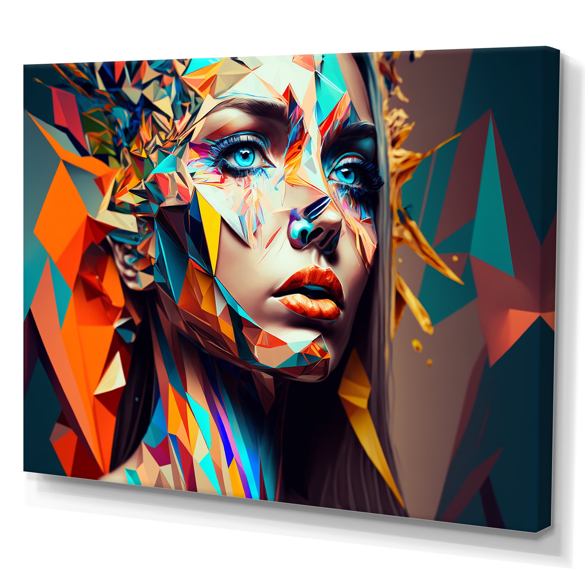 Designart Cubic Woman Portrait V Canvas Wall Art