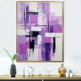 thumbnail image 1 of Designart "Cubism Brush in Tachisme Purple III" Abstract Framed Wall Art - Modern Purple Tachisme Bedroom Framed Canvas Wall Art, 1 of 6
