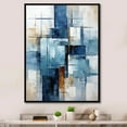 thumbnail image 1 of Designart "Cubism Shapes In Cerulean" Abstract Shapes Floater Framed Canvas Prints, 1 of 5