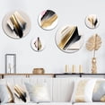 thumbnail image 1 of Designart "Cubist Black and Gold Artistry III" Minimalism Metal Wall Art Set of 5 Piece, 1 of 5