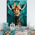 thumbnail image 1 of Designart "Cubist Grace Of The Green Giraffe" Animals Giraffe Canvas Art Print, 1 of 7