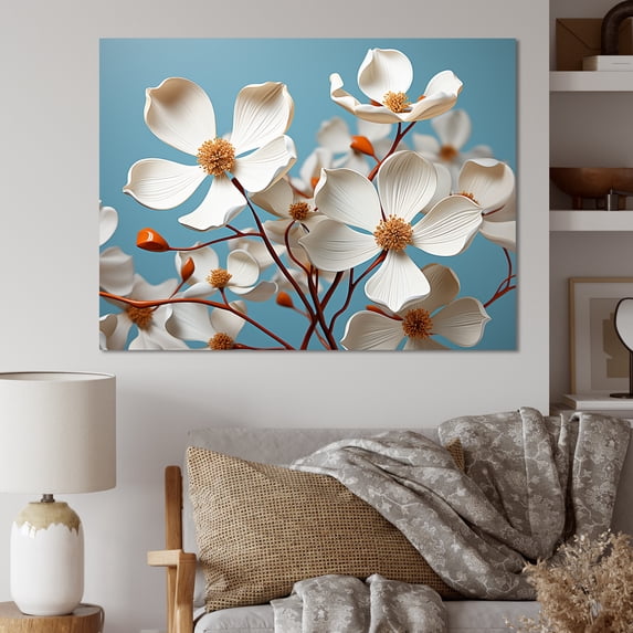 Designart "Cubist Harmony Of Dogwood Blooms I" Dogwood Wall Decor