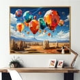 thumbnail image 1 of Designart "Cubist Interpretation Colorful Hot Air Balloon II" Transportation Floater Framed Wall Decor, 1 of 7