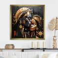 thumbnail image 1 of Designart "Cubist Portrait of African Mother in Black and Gold I" Fashion Framed Wall Art Decor - Glam Black Woman African American Entryway Framed Wall Art Print, 1 of 6
