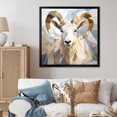 thumbnail image 1 of Designart "Cubist Portrait of a Chamois I" Animals Framed Wall Art Decor - Modern White Goat Entryway Framed Wall Art Print, 1 of 6