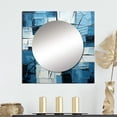 thumbnail image 1 of Designart "Cubist Struggle In Blue And White" Abstract Shapes Square Mirror For Wall Decor - Large Blue Square Mirror Printed Wall Decor - Modern Square Living Room Mirror, 1 of 5