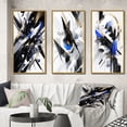thumbnail image 1 of Designart "Cubist Symphony Black White Harmony" Cubism Framed Wall Art Set Of 3 - Black Cubism Frame Canvas Set For Living Room Decor, 1 of 7