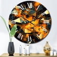 thumbnail image 1 of Designart "Cubist Visions in Gold I" Cubism Oversized Wall Clock, 1 of 5