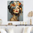 thumbnail image 1 of Designart "Cubist Woman in Glam Harmonious Elegance I" Fashion Metal Wall Art Prints, 1 of 5