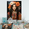 thumbnail image 1 of Designart "Cultural Woman Boho Latina IV" Portrait Metal Wall Decor, 1 of 5