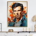 thumbnail image 1 of Designart "Cumberbatch In Cerulean" Celebrity Floater Framed Wall Art Living Room, 1 of 5
