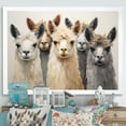 thumbnail image 1 of Designart "Curious Alpacas Collage In Beige And Grey" Alpacas Picture Framed Canvas Art Print, 1 of 5