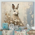 thumbnail image 1 of Designart "Curious Bunny'S Charming Encounter With Flowers I" Animals Rabbit Wall Decor, 1 of 7