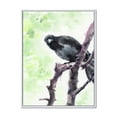 thumbnail image 1 of Designart 'Curious Crow Sitting On A Branch' Traditional Framed Canvas Wall Art Print, 1 of 5