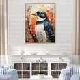 thumbnail image 1 of Designart "Curious Penguins Amidst Flower Scenery" Penguin Floater Framed Wall Decor, 1 of 5