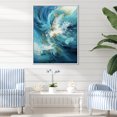 thumbnail image 1 of Designart "Currents Of White And Blue In The Ocean" Ocean Floater Framed Wall Decor, 1 of 5