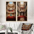 thumbnail image 1 of Designart "Curtain Call Theatres in Architecture III" Theatres Framed Wall Art Set Of 2 - Beige Architecture Framed Canvas Set For Living Room Decor, 1 of 7
