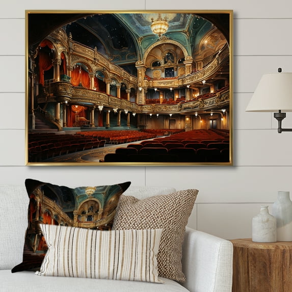 Designart "Curtain Call Theatres in Architecture V" Architecture Floater Framed Canvas Wall Art