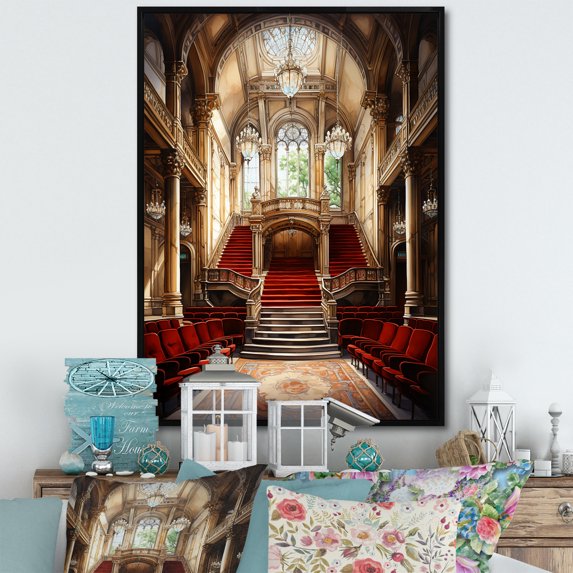 Designart "Curtain Call Theatres in Architecture VI" Cityscapes Floater Framed Canvas Wall Art