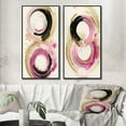 thumbnail image 1 of Designart "Curvaceous Pink and Gold Design I" Abstract Spirals Framed Wall Art Set Of 2 - Pink Abstract Frame Gallery Set For Office Decor, 1 of 7