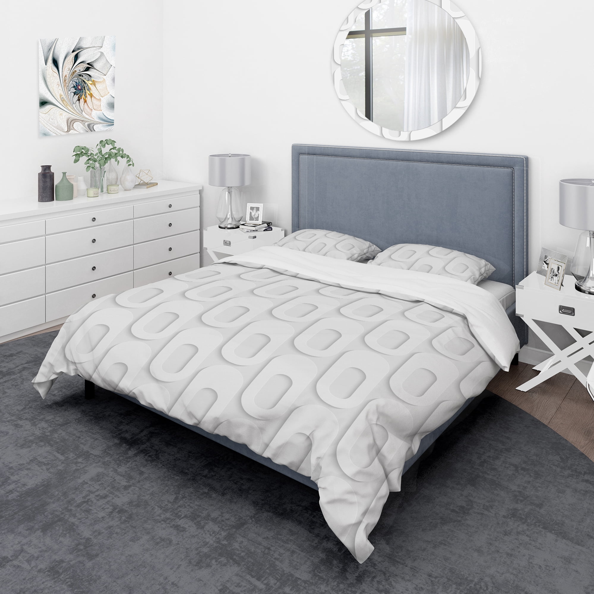 Designart 'Curved Shape Pattern' Scandinavian Duvet Cover Set