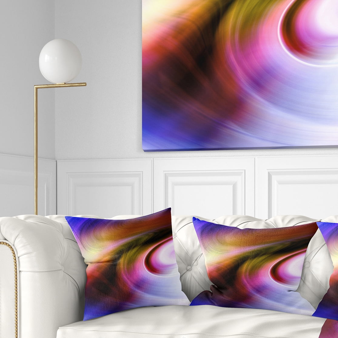 Designart Curved Texture of Colors - Abstract Throw Pillow - 16x16
