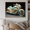 thumbnail image 1 of Designart "Custom Cruiser Turquoise Gold Scooter II" Transportation Floater Framed Canvas Print, 1 of 7