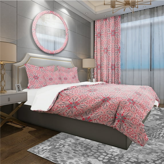Designart 'Cute Abstract Mosaics Pattern' Bohemian & Eclectic Duvet Cover Set