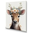 thumbnail image 1 of Designart Cute Baby Cow With Floral Crown II Canvas Wall Art, 1 of 5