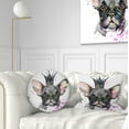 thumbnail image 1 of Designart Cute Black Dog with Crown - Animal Throw Pillow - 12x20, 1 of 5