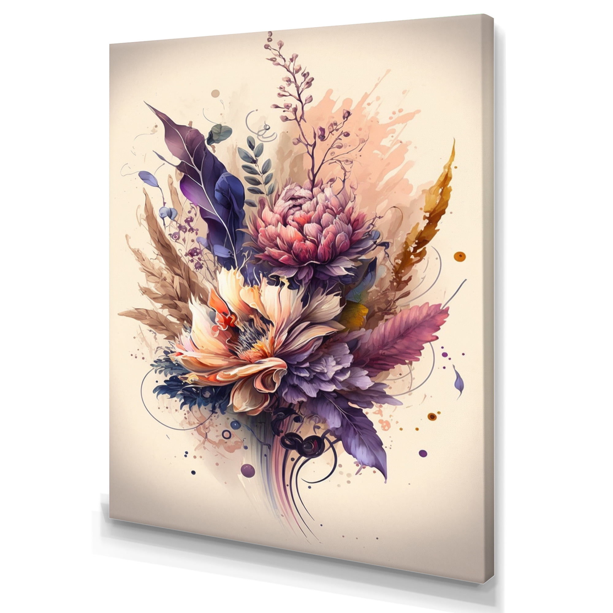 Designart Cute Bouquet Floral Art Canvas Wall Art