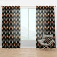 thumbnail image 1 of Designart 'Cute Cats Pattern On Black' Modern Curtain Panel, 1 of 4