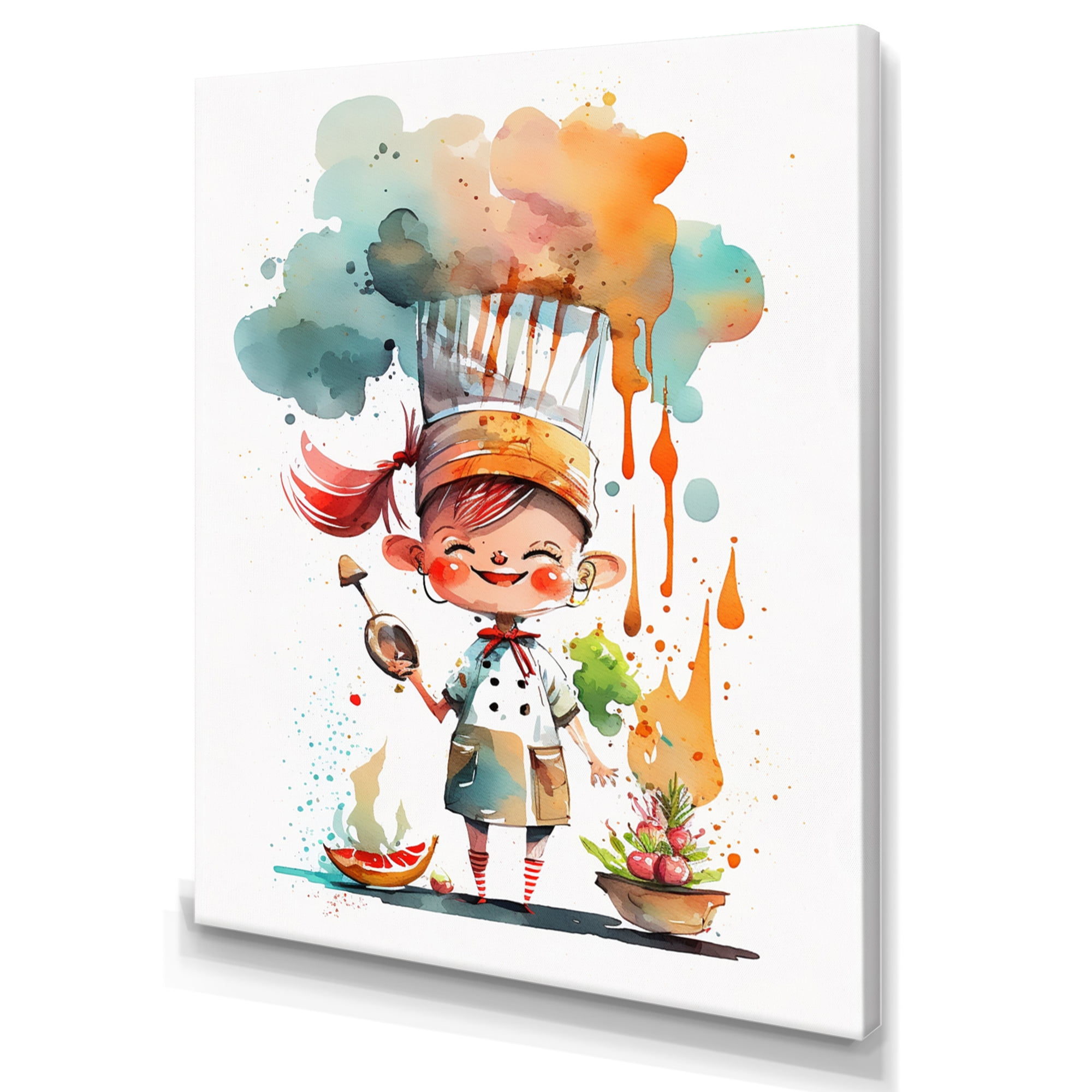 Designart Cute Chef With Hat On II Canvas Wall Art