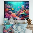 thumbnail image 1 of Designart "Cute Clownfish Amidst Coral I" Animal Fish Floater Framed Canvas Art Print, 1 of 5