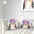 thumbnail image 1 of Designart Cute Dog with Starred Hat - Animal Throw Pillow - 12x20, 1 of 5